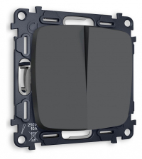 Выключатель двухклавишный без рамки Ambrella Volt OMEGA MO903010