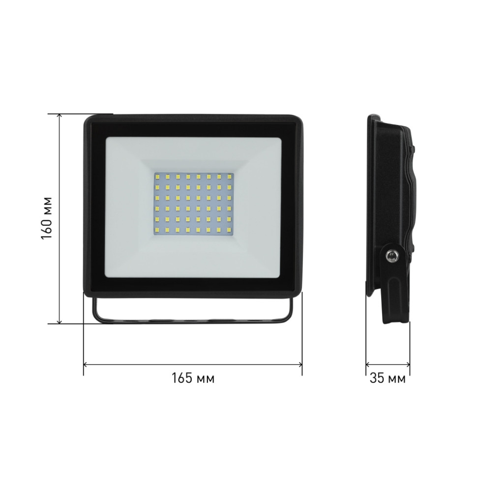 Прожектор светодиодный уличный Эра LPR-023-0-65K-070 (Б0052025), цвет черный - фото 4
