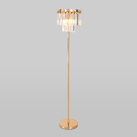 Торшер Eurosvet Elegante 01137/3 золото/прозрачный хрусталь Strotskis 