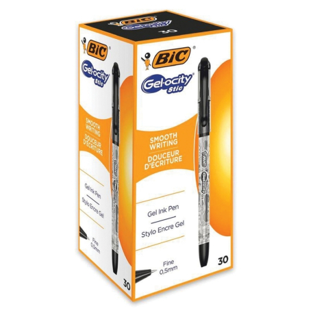 Нарушена упаковка!  <287060> Ручка гелевая с грипом BIC "Gelocity Stic", ЧЕРНАЯ, узел 0,5 мм, линия письма 0,29 мм, CEL1010266 (143753)