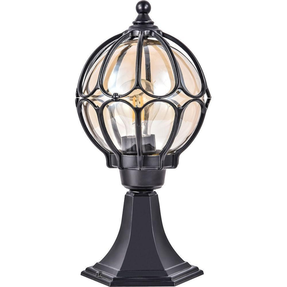 Садово-парковый светильник на постамент PL3704 Версаль Feron 6341, цвет черный - фото 1