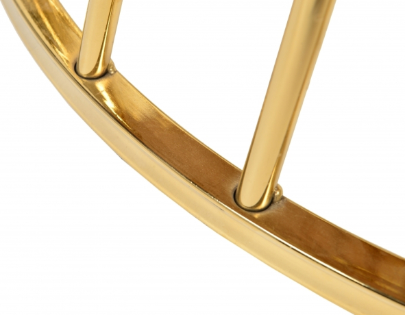 Стол Liverpool диам.100см, керамогранит белый мрамор с золотистыми ножками Bradex Home 761829