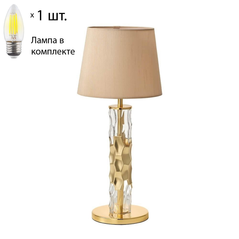 Настольная лампа с лампочкой CRYSTAL LUX Primavera LG1 Gold+Lamps