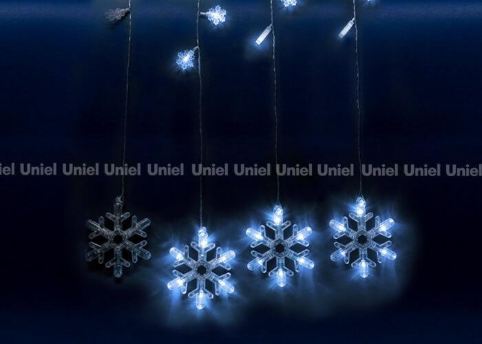 Занавес LED Снегопад (2,7х0,6м.) с контроллером 10 шт. Uniel ULD-E2706-100-DTA (11129) ULD-E2706-100/DTA WHITE IP20 SNOWFALL - фото 1