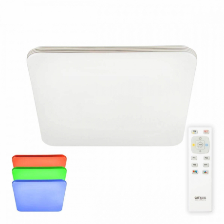 Потолочный светодиодный светильник с пультом ДУ (инфракрасный) и RGB подсветкой Citilux Симпла CL714K480G 