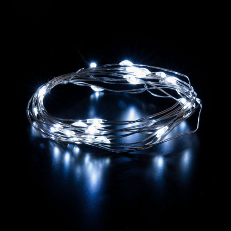 3м. Гирлянда нить ''Роса'' на батарейках 30LED (холодный) IP20 Eurosvet  (a056045)