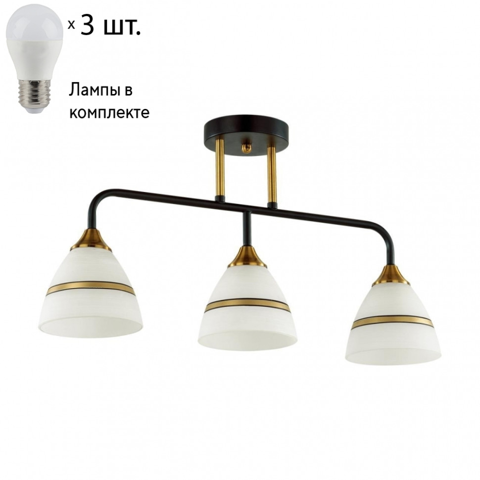 Потолочная люстра Lumion Nettie с лампочками 5214/3CA+Lamps E27 P45, цвет черный 5214/3CA+Lamps E27 P45 - фото 1