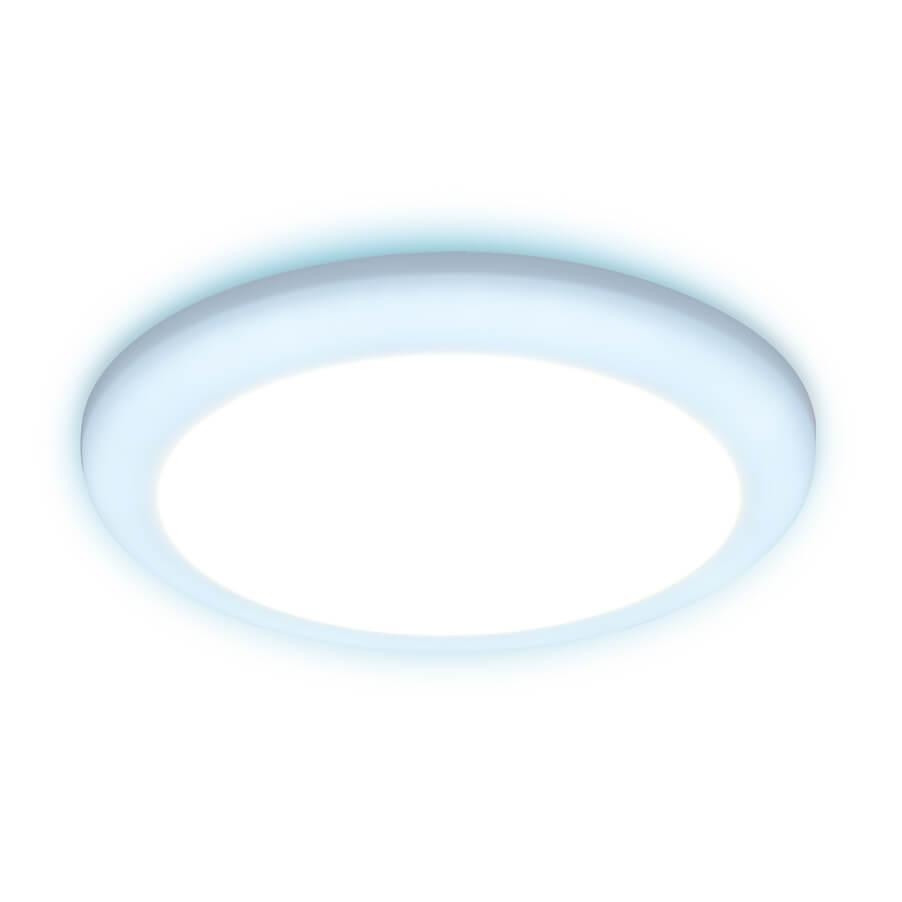 Встраиваемый cветодиодный светильник с регулируемым крепежом и подсветкой Ambrella light Downlight DCR312 светодиодный светильник feron al508 встраиваемый с регулируемым монтажным диаметром до 210мм 20w 6400k белый