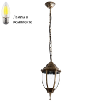 Уличный подвесной светильник с лампочкой Arte lamp A3151SO-1BN+Lamps