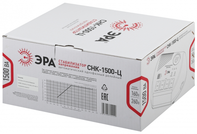 Стабилизатор напряжения ЭРА СНК-1500-Ц 169583