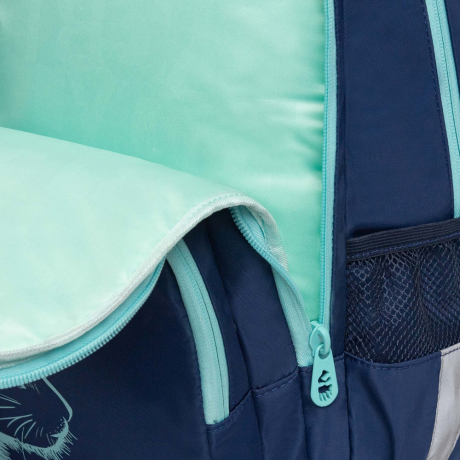 Нарушена упаковка!  <796753> Рюкзак GRIZZLY школьный, анатомическая спинка, 2 отделения, для девочек, "AZURE", 40х25х13 см, RG-564-4/1 (274197)