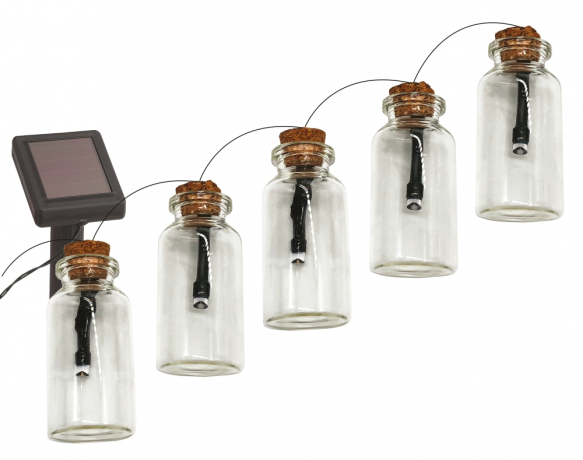 10шт. Садовая гирлянда подсвечиваемых светодиодами бутылочек Эра -05 (163581)