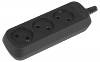Колодка ЭРА KX-3-B 3 розетки без зазeмления черная Б0061683