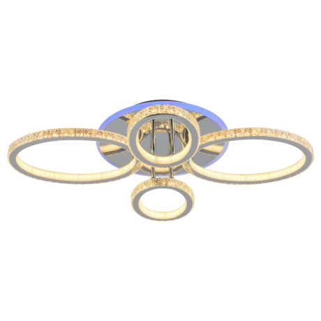 Светодиодная диммируемая люстра с ПДУ Profit Light 8033/2+2 CHR 