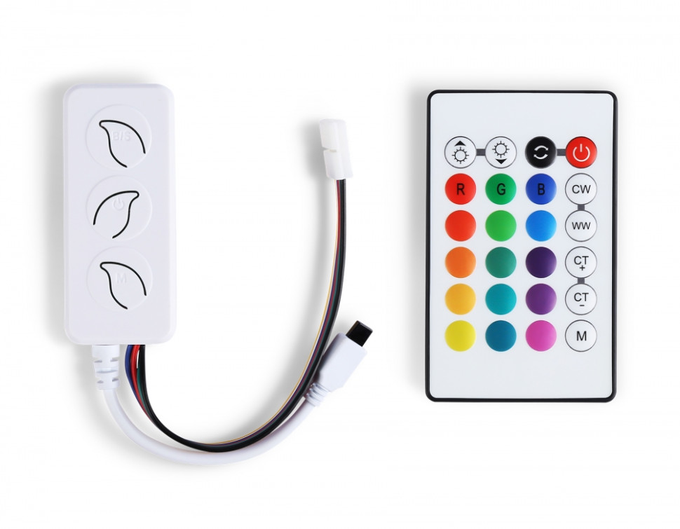 Контроллер WIFI Tuya для светодиодных лент RGB+CCT с управлением белого света c ИК пультом Ambrella light ILLUMINATION LED Strip GS11601, цвет белый