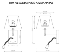 Нарушена упаковка!  <240851> Бра с LED подсветкой и USB-портом Arte Lamp Elba A2581AP-2CC