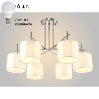 Потолочная люстра с лампочками CRYSTAL LUX SERGIO PL6 NICKEL+Lamps