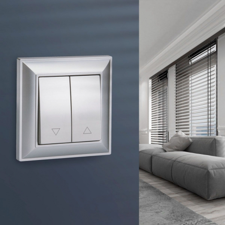 Выключатель жалюзи (серебряный) Werkel 157736