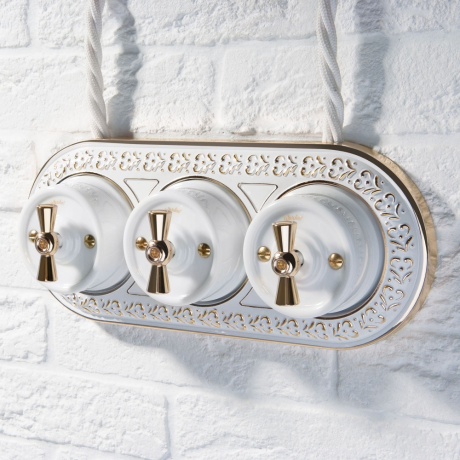 Выключатель одноклавишный Werkel Ретро (белый) W5612001