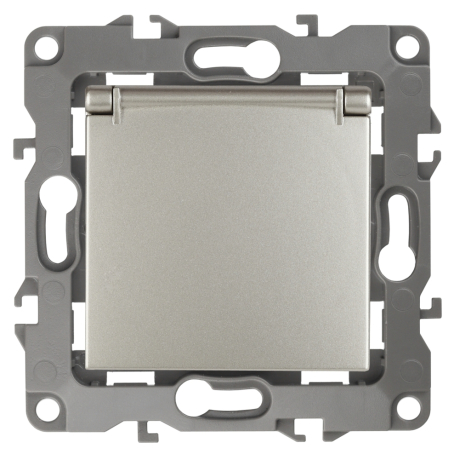 Розетка ЭРА 12 2P E Schuko со шторками с крышкой 16A 250V 12-2103-15 168908