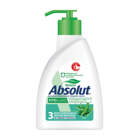 Нарушена упаковка!  <219088> Мыло жидкое антибактериальное 250 мл ABSOLUT (Абсолют) ''Алоэ'', дозатор, не содержит триклозан, 5064, , 5064 (600594) 5009