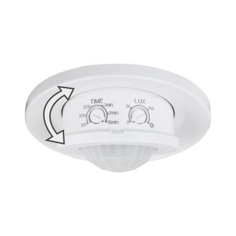 Инфракрасный датчик движения 8m 2,2-4m 800W IP20 360° Elektrostandard -12 белый (a041244)