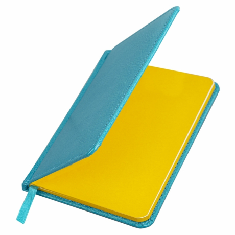 Нарушена упаковка!  <442622> Еженедельник недатированный МАЛЫЙ ФОРМАТ 95х155 мм А6 BRAUBERG "Rainbow", под кожу, 64 л., бирюзовый, 114483 (114483)