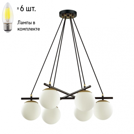 Подвесная люстра Lumion Randi с лампочками 5212/6+Lamps E27 Свеча 