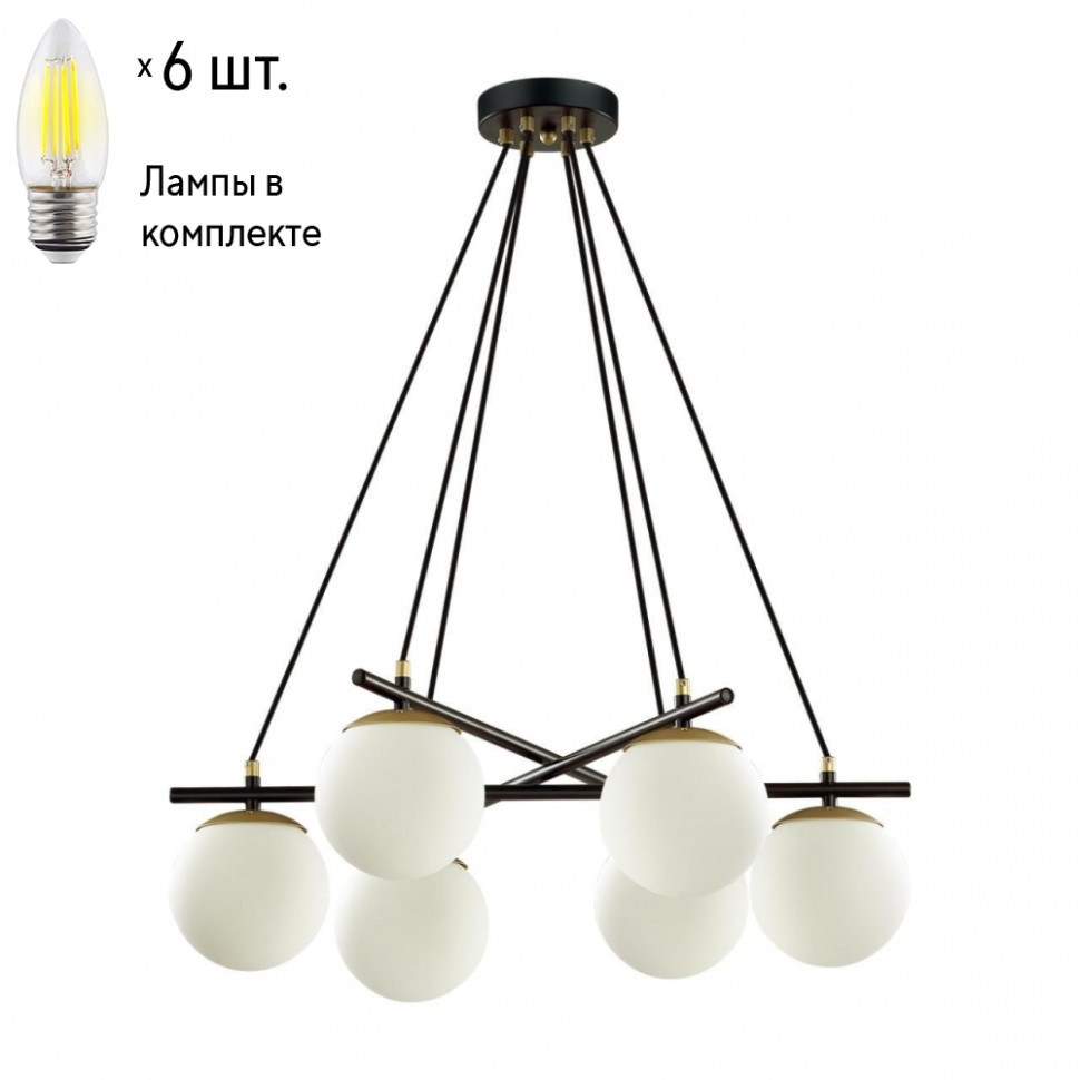 Подвесная люстра Lumion Randi с лампочками 5212/6+Lamps E27 Свеча подвесная люстра lumion wanda 5288 3