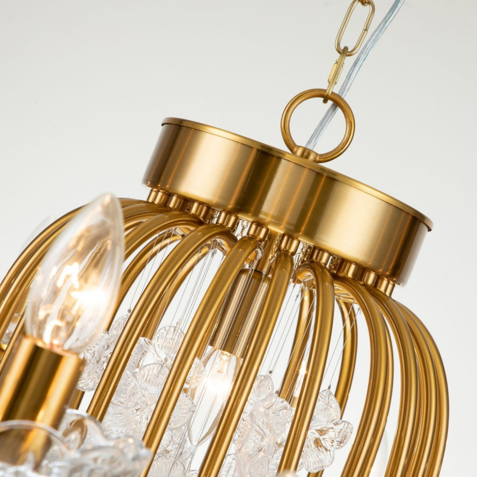 Подвесная люстра с лампочками Favourite Bellis 2871-25P+Lamps E14 Свеча, цвет золото 2871-25P+Lamps E14 Свеча - фото 4
