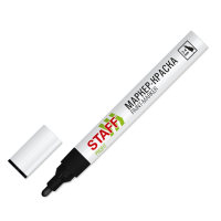 Нарушена упаковка! <795750> Маркер-краска лаковый (paint marker) 2-4 мм, ЧЕРНЫЙ, НИТРО-ОСНОВА, STAFF PROFIT, для любых поверхностей, 152578