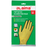 Нарушена упаковка! <219070> Перчатки хозяйственные латексные LAIMA "Люкс", МНОГОРАЗОВЫЕ, хлопчатобумажное напыление, плотные, размер M (средний), 600555 (600555)