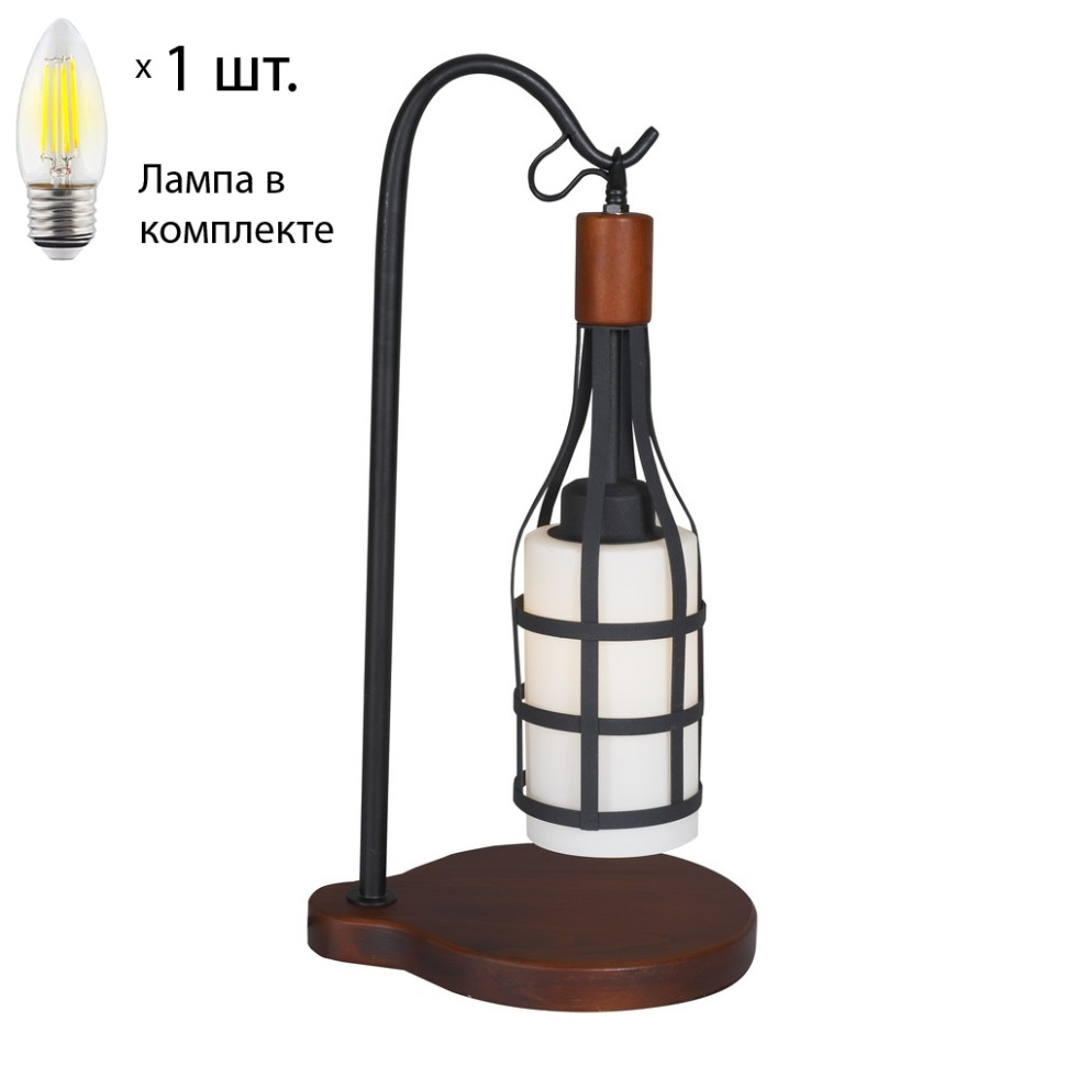 Настольная лампа с лампочкой Velante 589-704-01+Lamps E27 Свеча, цвет стекло 589-704-01+Lamps E27 Свеча - фото 1