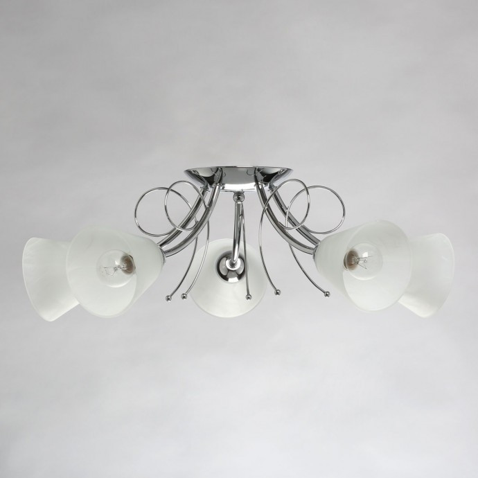 Потолочная люстра со светодиодными лампочками E14, комплект от Lustrof. №367751-667912, цвет хром - фото 3