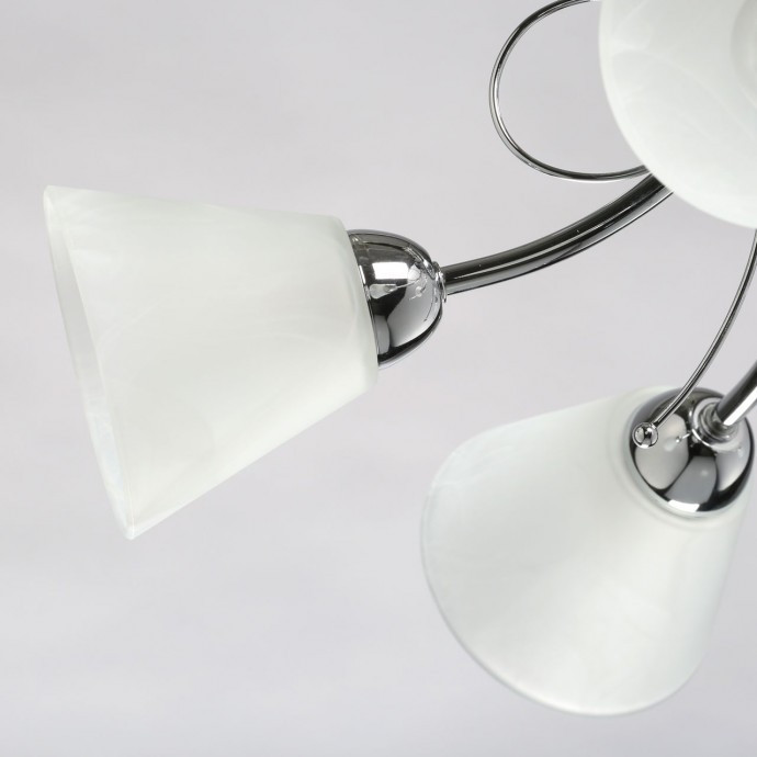 Потолочная люстра со светодиодными лампочками E14, комплект от Lustrof. №367751-667912, цвет хром - фото 4