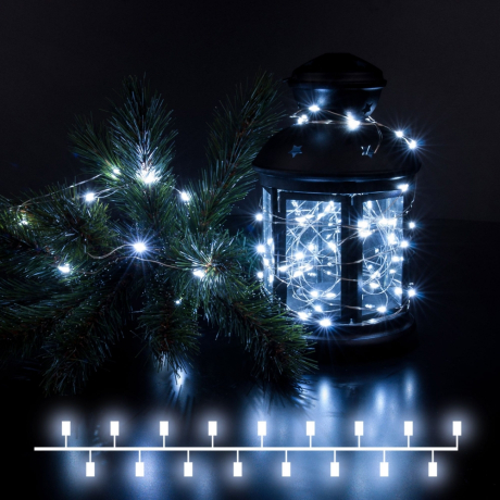 10м. Гирлянда нить ''Роса'' 100LED (холодный) IP20 Eurosvet  (a056041)
