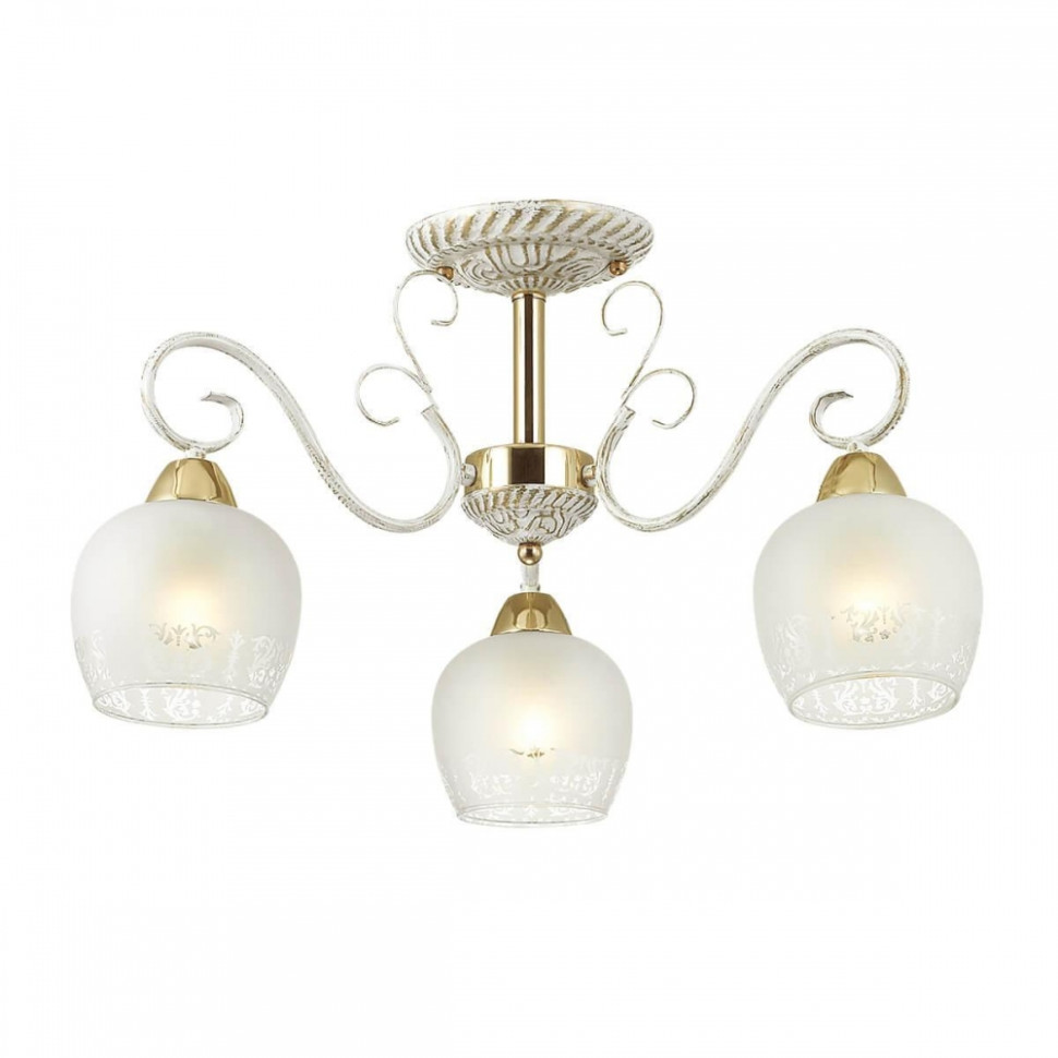 Потолочная люстра Lumion Biancopa  с лампочками 3505/3C+Lamps E27 P45, цвет белый с золотой патиной, золото 3505/3C+Lamps E27 P45 - фото 2