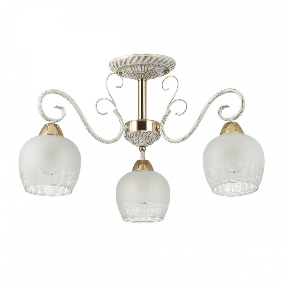 Потолочная люстра Lumion Biancopa  с лампочками 3505/3C+Lamps E27 P45, цвет белый с золотой патиной, золото 3505/3C+Lamps E27 P45 - фото 4