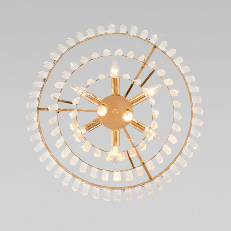 Подвесная люстра Eurosvet Elegante 10130/8 золото/прозрачный хрусталь Strotskis 