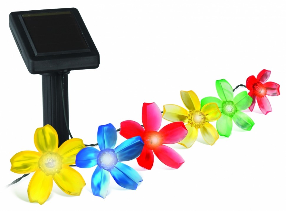 Садовый светильник на солнечной батарее. 10 разноцветных цветочков ЭРА SL-PL400-FLW10 Б0016254
