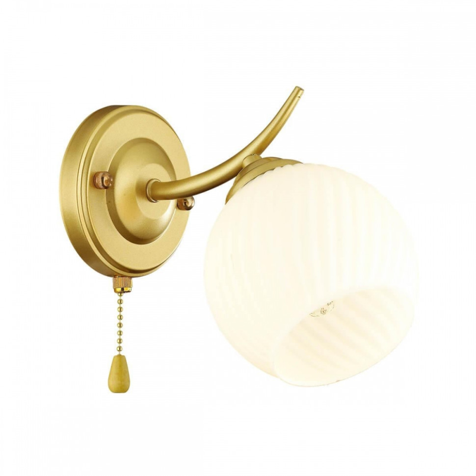 Бра со светодиодной лампочкой E27, комплект от Lustrof. №266954-644069, цвет матовое золото