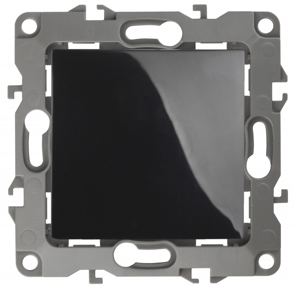 Выключатель одноклавишный (черный) 10АХ-250В Эра 12-1101-06 (Б0014626) - фото 1
