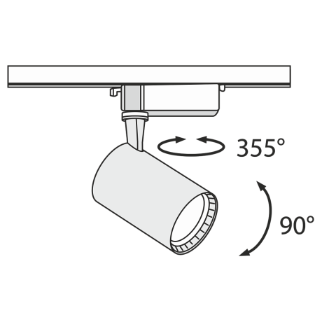 Однофазный LED светильник 12W 4000К для трека Maytoni Track TR003-1-12W4K-B