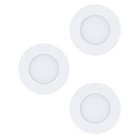 98633 Комплект встраиваемых светильников FUEVA 1, 3X2,8W (LED), 3000K, 1050lm, IP20/44, ?85, литой металл, белый / пластик, белый  Eglo