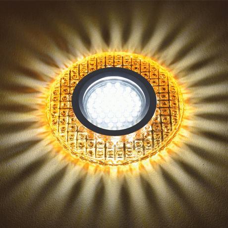 Встраиваемый светильник с LED подсветкой Fametto Luciole DLS-L143 Gu5.3 Glassy/Light Tea (UL-00003885) 