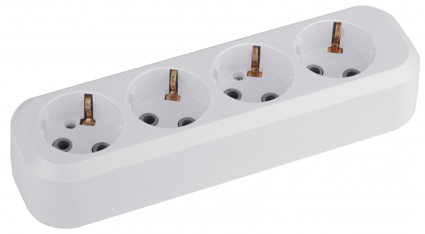 Колодка ЭРА  4 розетки с заземлением белая 168079