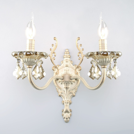 Бра Eurosvet Elisha 3281/2 белый с золотом/тонированный хрусталь Strotskis 