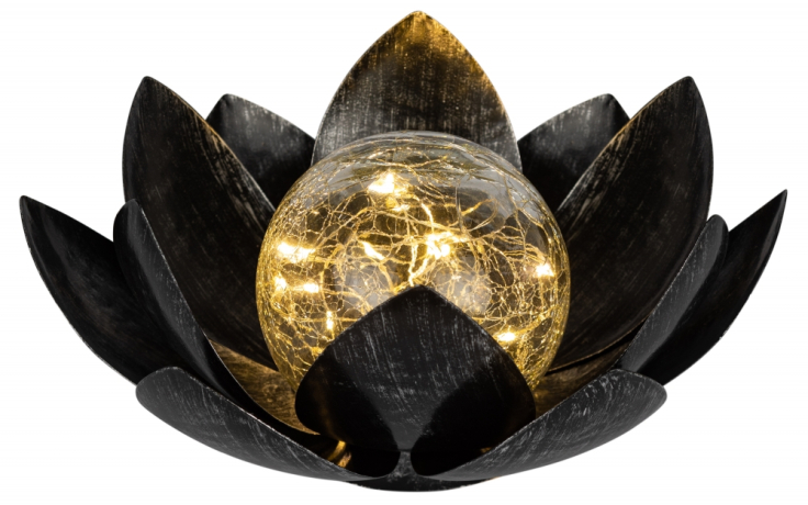 Светильник уличный ЭРА ERASF22-52 на солнечной батарее садовый Лотос (2 в 1) стекло кракле 20LED (619829)