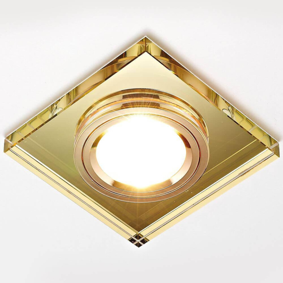 Встраиваемый точечный зеркальный светильник MR16 Ambrella light Crystal spot 8170 GOLD, цвет золото - фото 2