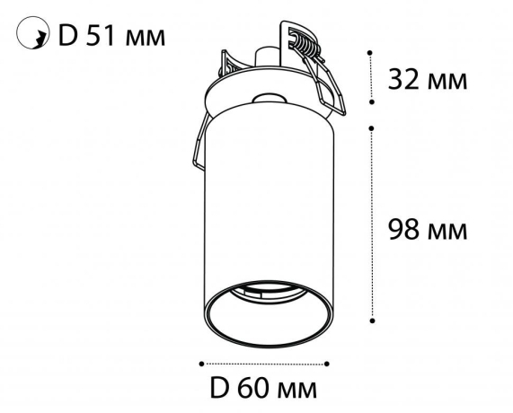 Встраиваемый спот Italline Danny FR black 